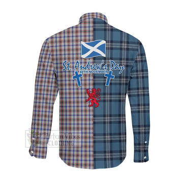 Boswell Tartan Long Sleeve Button Shirt Happy St. Andrew's Day Half Tartan Style