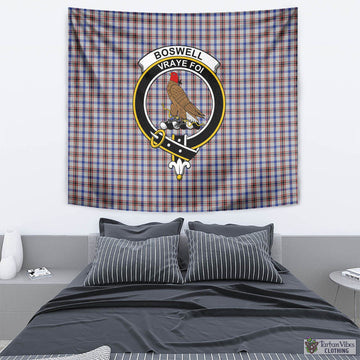 Boswell Tartan Tapestry Wall Hanging and Home Decor for Room with Family Crest