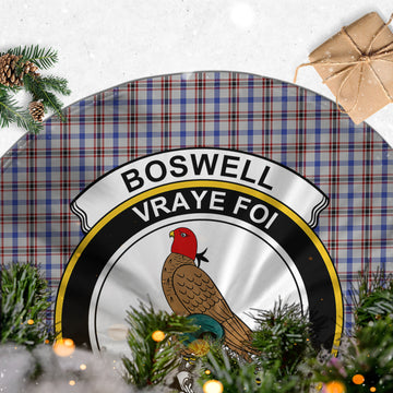 Boswell Tartan Christmas Tree Skirt with Family Crest