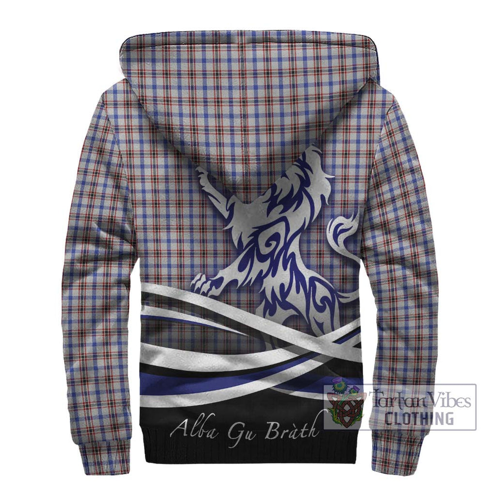 Boswell Tartan Sherpa Hoodie with Alba Gu Brath Regal Lion Emblem - Tartanvibesclothing Shop