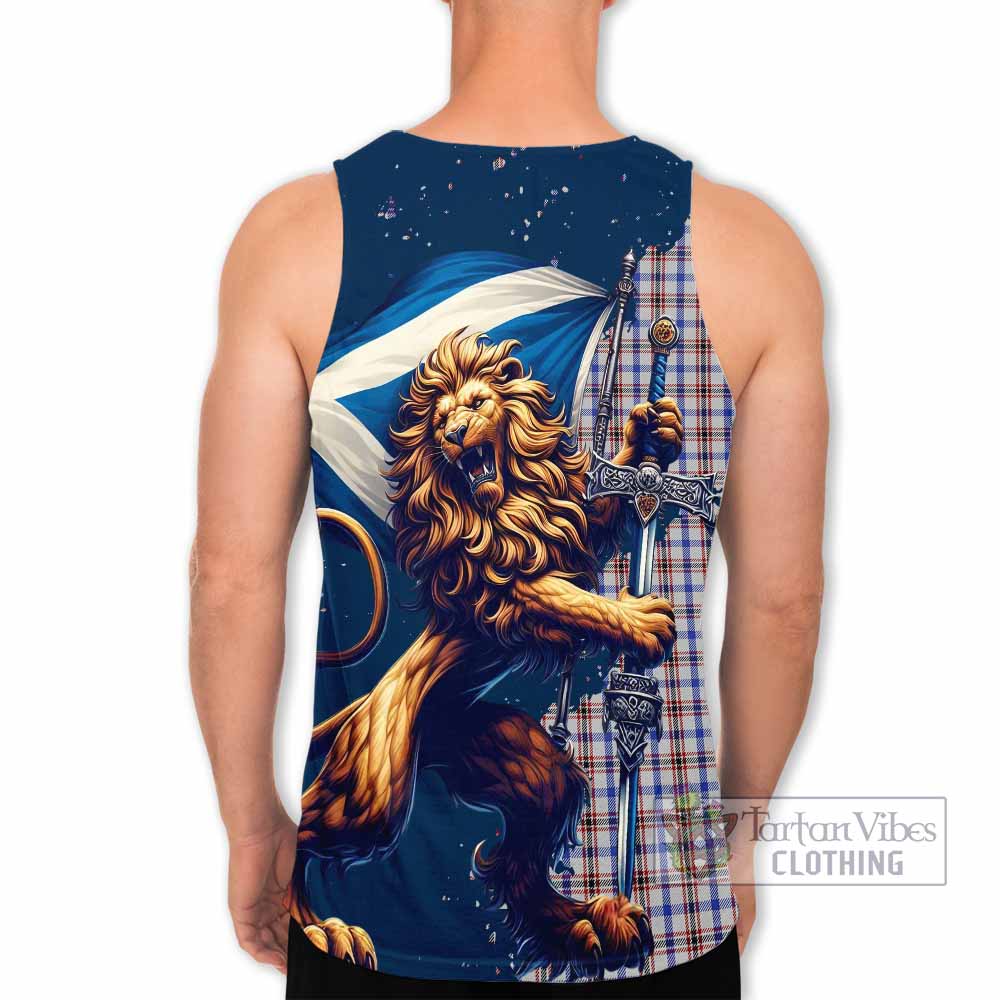 Tartan Vibes Clothing Boswell Tartan Family Crest Men's Tank Top with Scottish Majestic Lion