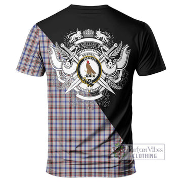 Boswell Tartan T-Shirt with Family Crest and Military Logo Style