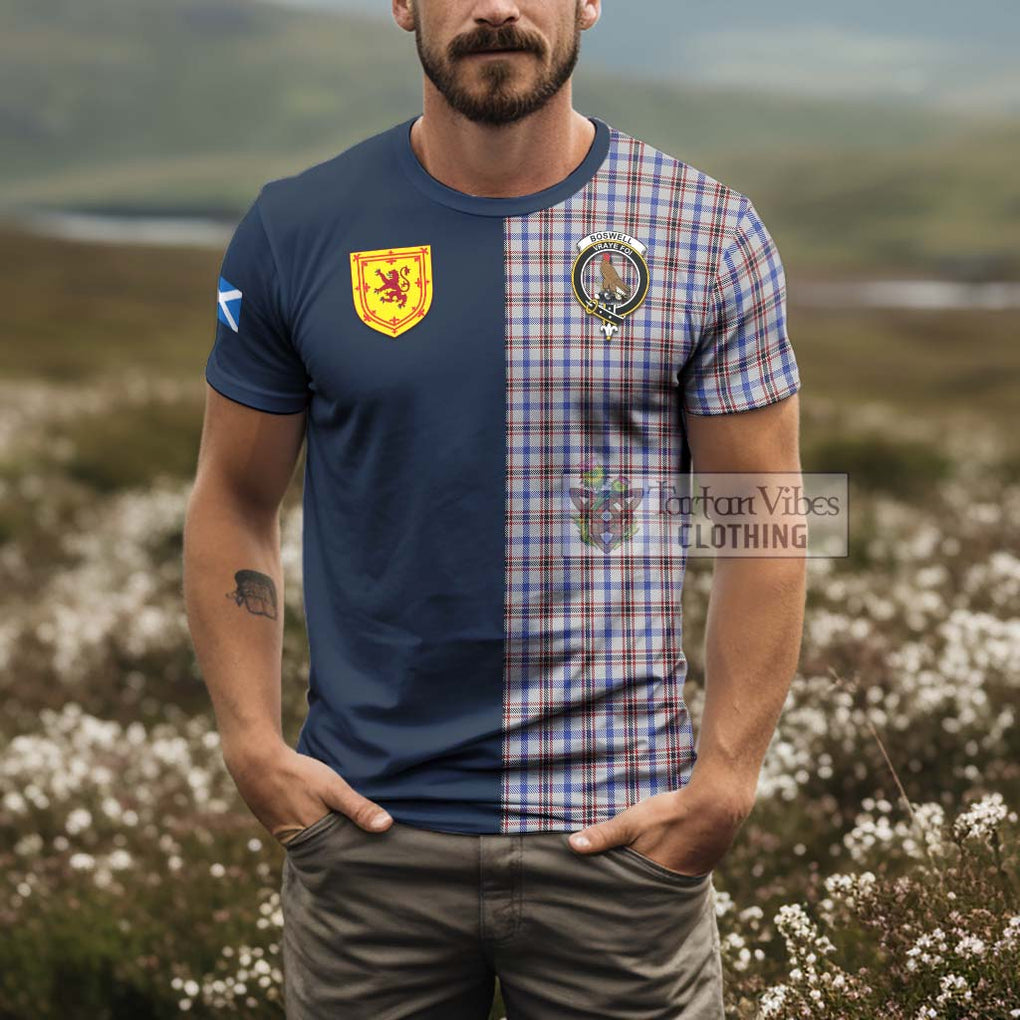 Tartan Vibes Clothing Boswell Tartan T-Shirt Alba with Scottish Lion Royal Arm Half Style