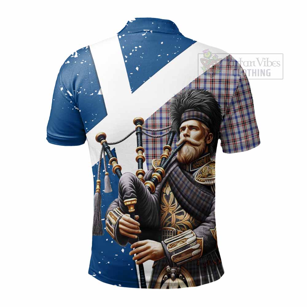 Tartan Vibes Clothing Boswell Tartan Polo Shirt with Family Crest Scottish Bagpiper Vibes