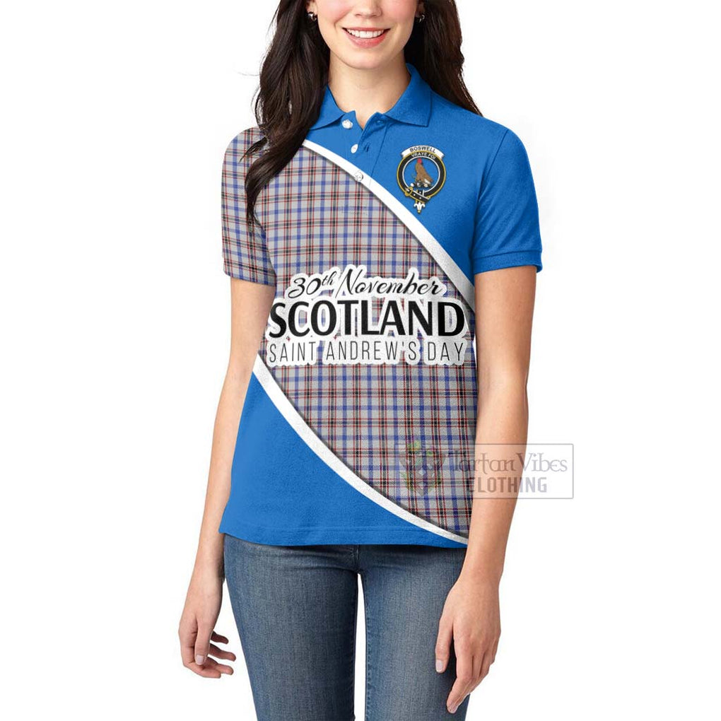 Tartan Vibes Clothing Boswell Family Crest Tartan Women's Polo Shirt Celebrate Saint Andrew's Day in Style