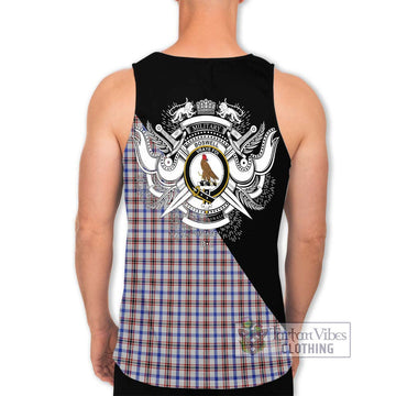 Boswell Tartan Men's Tank Top with Family Crest and Military Logo Style