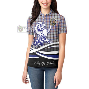 Boswell Tartan Women's Polo Shirt with Alba Gu Brath Regal Lion Emblem