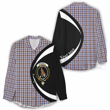 Boswell Tartan Women's Casual Shirt with Family Crest Circle Style