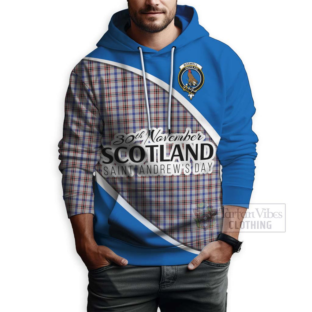 Tartan Vibes Clothing Boswell Family Crest Tartan Hoodie Celebrate Saint Andrew's Day in Style