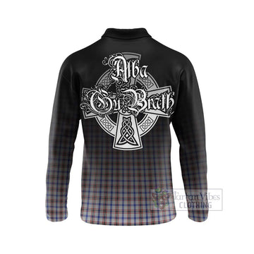 Boswell Tartan Long Sleeve Polo Shirt Featuring Alba Gu Brath Family Crest Celtic Inspired