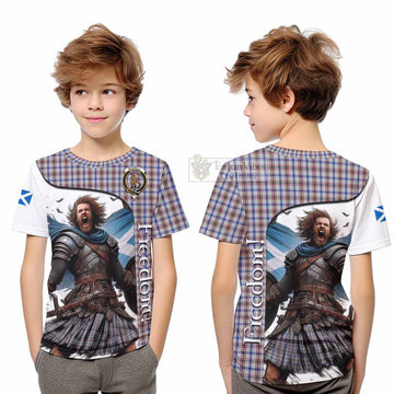 Boswell Crest Tartan Kid T-Shirt Inspired by the Freedom of Scottish Warrior