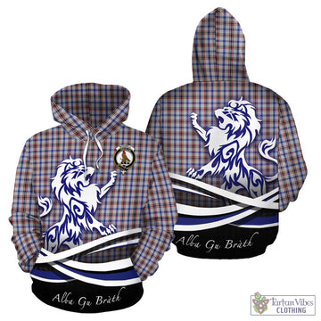 Boswell Tartan Hoodie with Alba Gu Brath Regal Lion Emblem