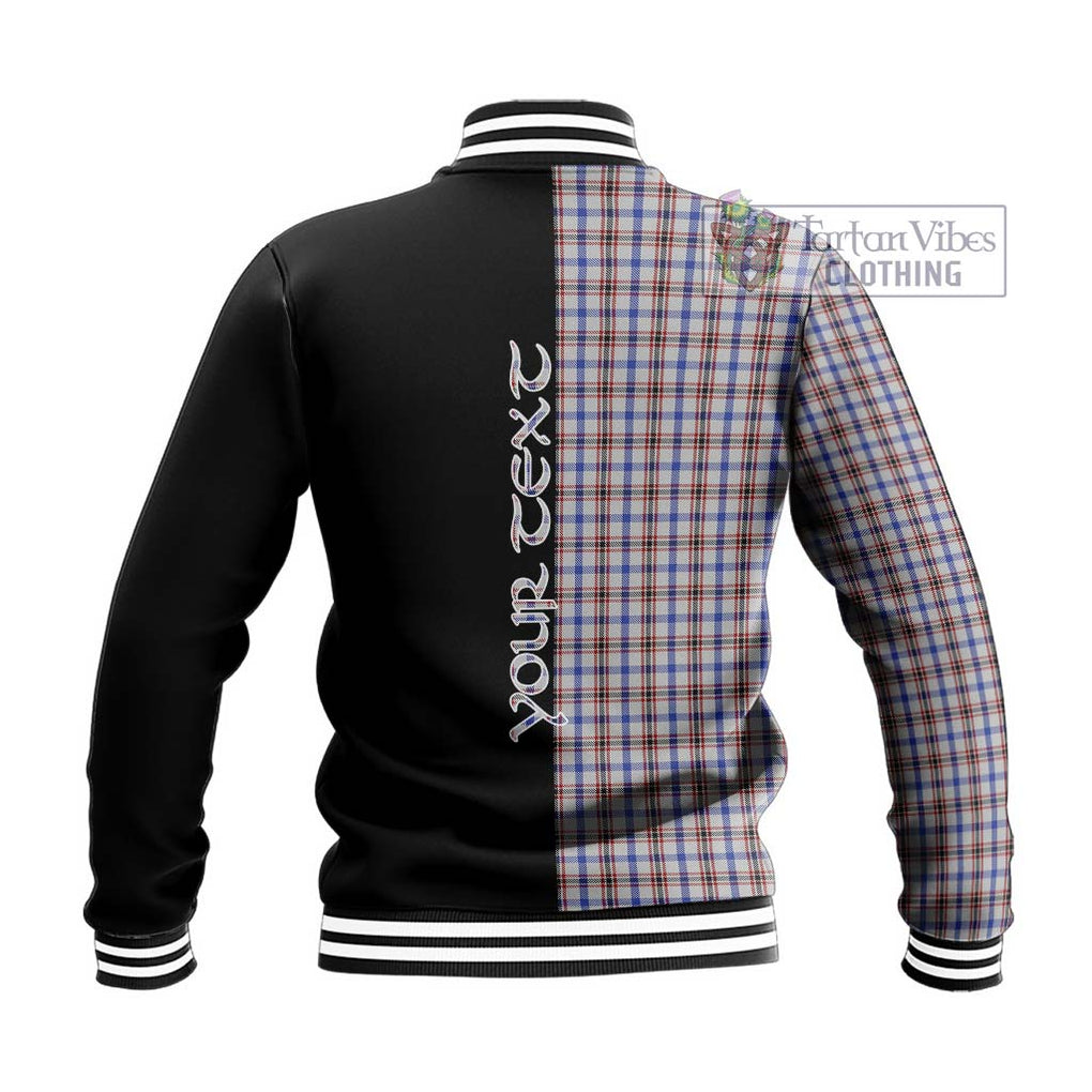 Boswell Tartan Baseball Jacket with Family Crest and Half Of Me Style - Tartanvibesclothing Shop