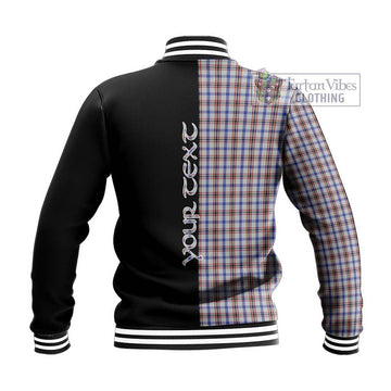 Boswell Tartan Baseball Jacket with Family Crest and Half Of Me Style