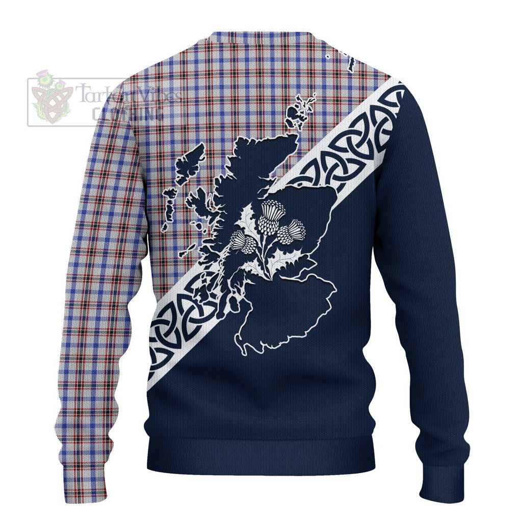 Tartan Vibes Clothing Boswell Tartan Knitted Sweater Featuring Thistle and Scotland Map