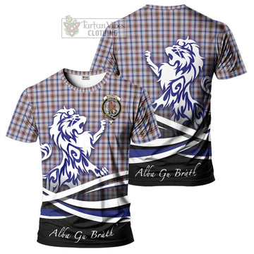 Boswell Tartan Cotton T-shirt with Alba Gu Brath Regal Lion Emblem