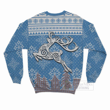 Boswell Clan Christmas Sweatshirt Celtic Reindeer Style