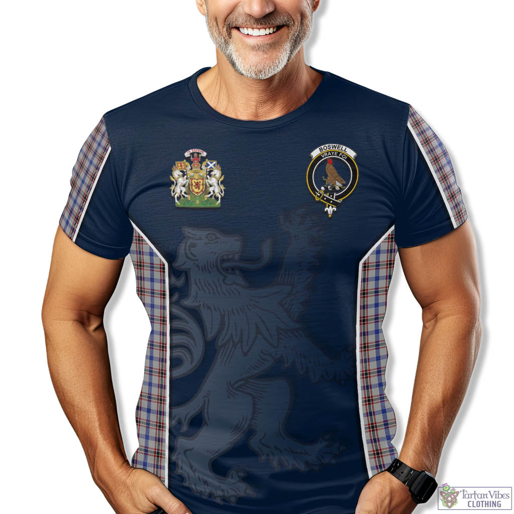 Tartan Vibes Clothing Boswell Tartan T-Shirt with Family Crest and Lion Rampant Vibes Sport Style