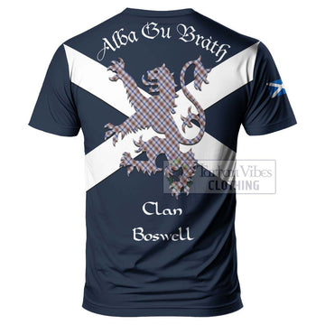 Boswell Tartan Lion Rampant T-Shirt Proudly Display Your Heritage with Alba Gu Brath and Clan Name