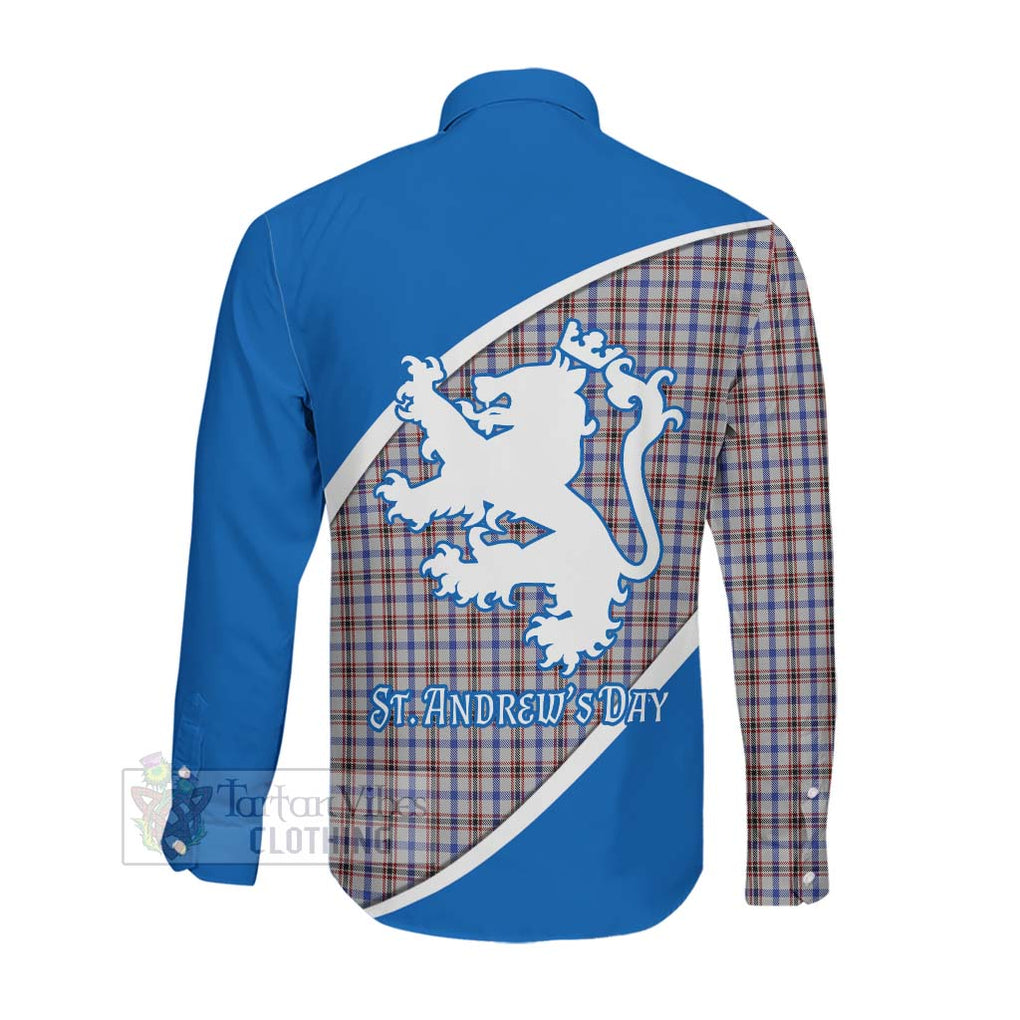 Tartan Vibes Clothing Boswell Family Crest Tartan Long Sleeve Button Shirt Celebrate Saint Andrew's Day in Style