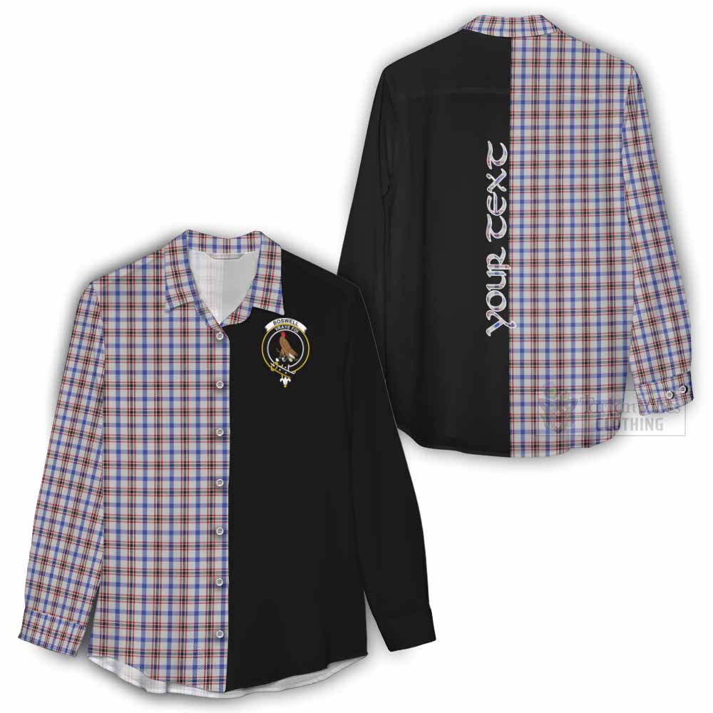 Tartan Vibes Clothing Boswell Tartan Women's Casual Shirt with Family Crest and Half Of Me Style