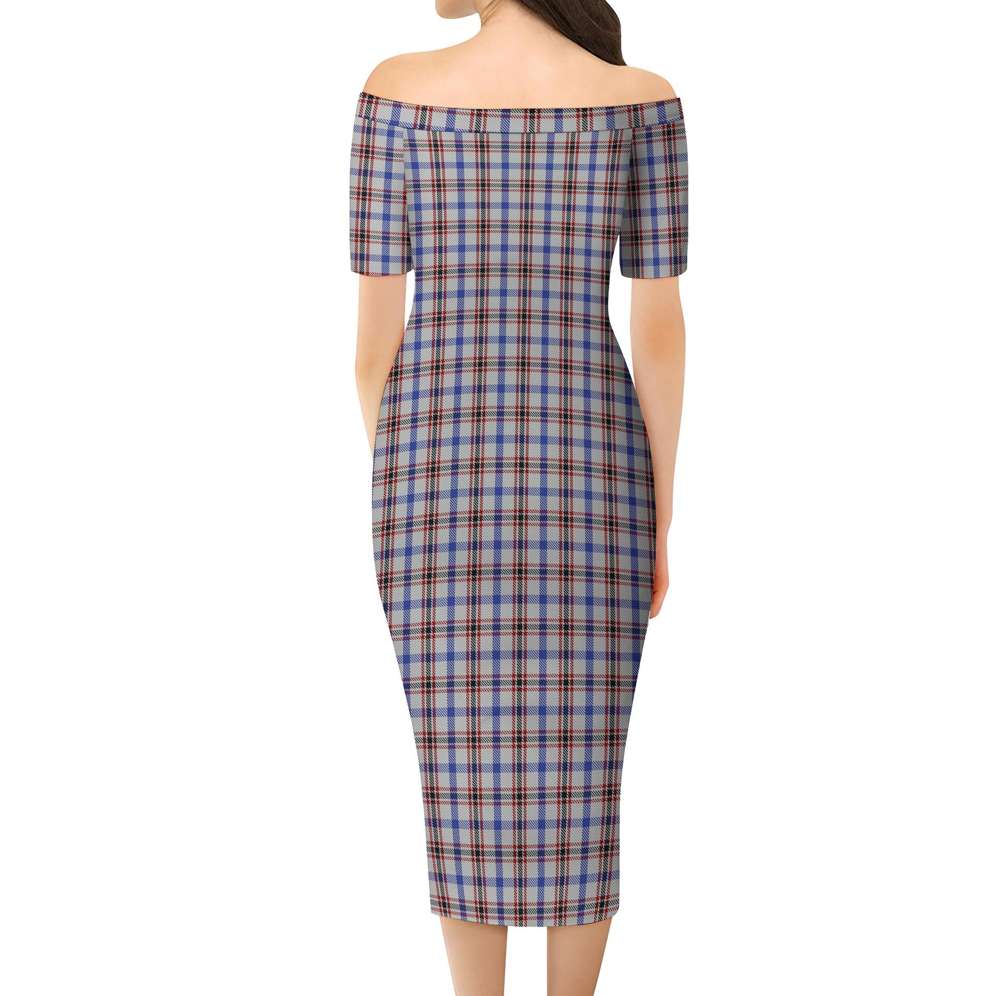 Boswell Tartan Off Shoulder Lady Dress - Tartanvibesclothing