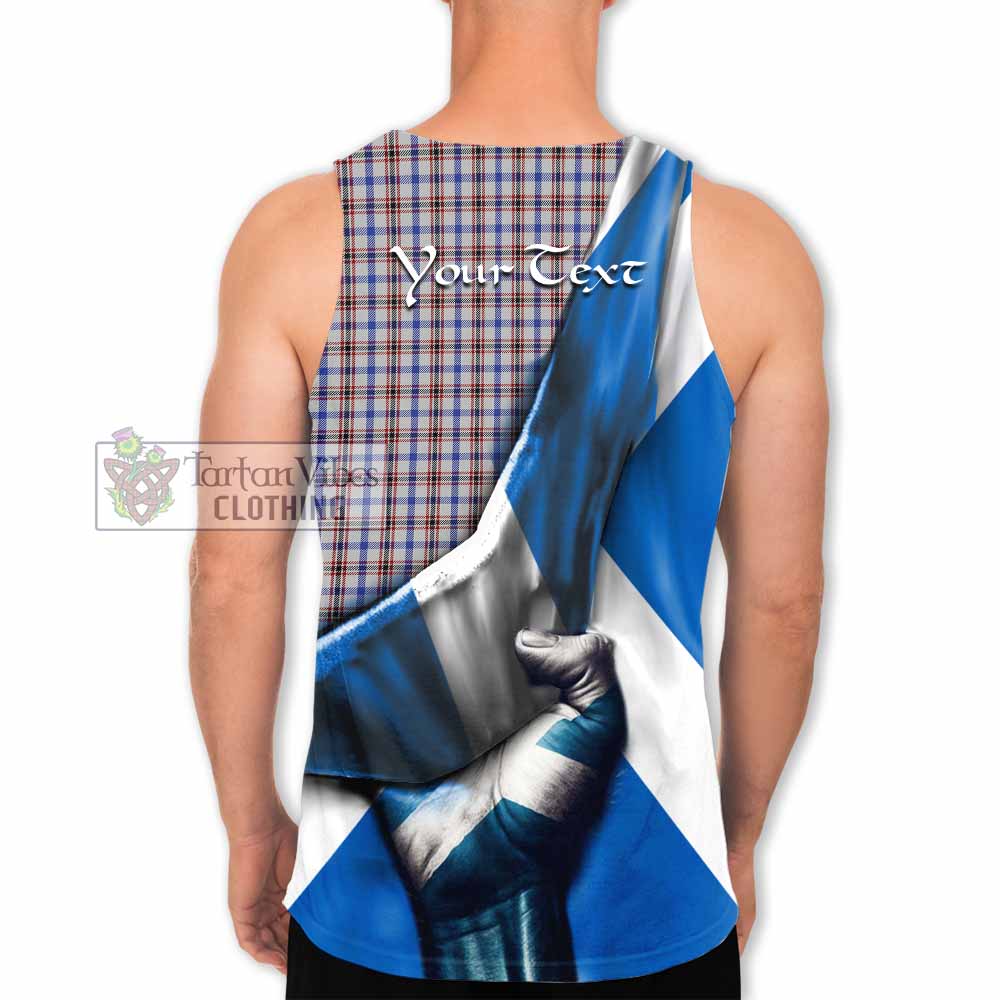 Tartan Vibes Clothing Boswell Tartan Men's Tank Top with Family Crest Scotland Patriotic Style