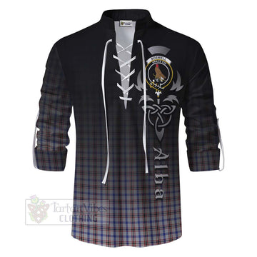 Boswell Tartan Ghillie Kilt Shirt Featuring Alba Gu Brath Family Crest Celtic Inspired