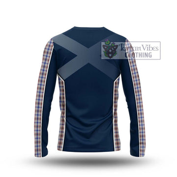 Boswell Tartan Long Sleeve T-Shirt with Family Crest and Lion Rampant Vibes Sport Style