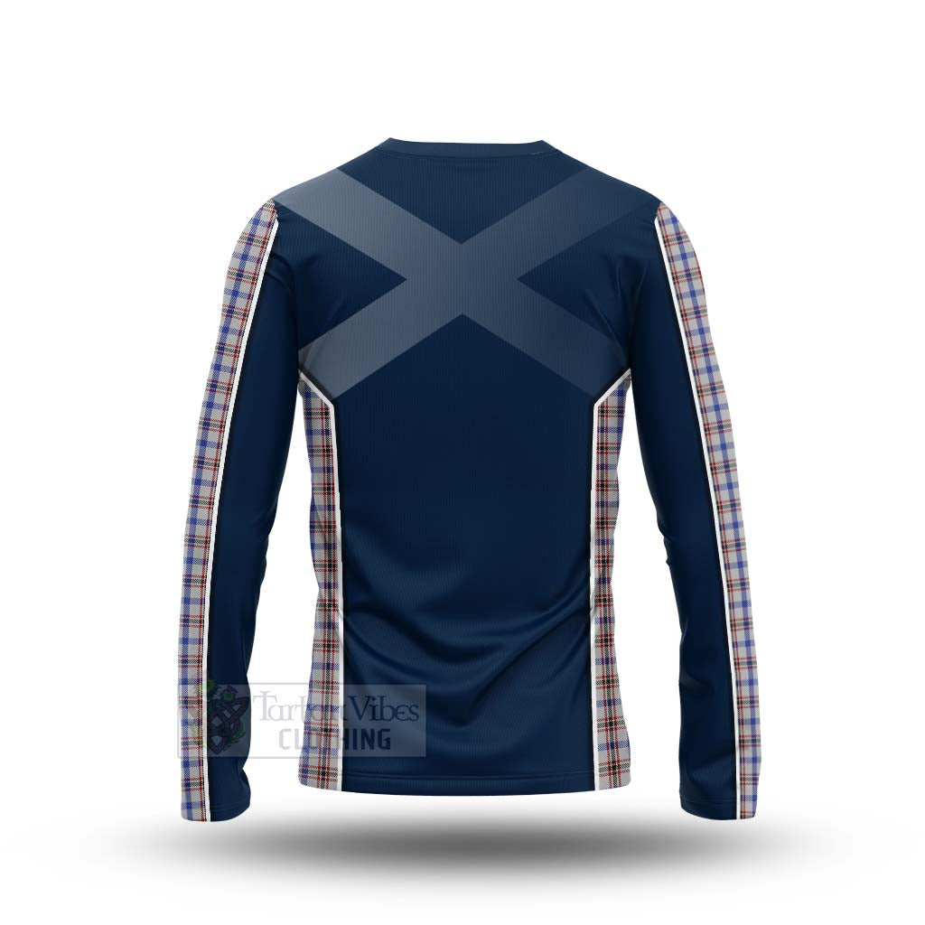 Tartan Vibes Clothing Boswell Tartan Long Sleeve T-Shirt with Family Crest and Scottish Thistle Vibes Sport Style