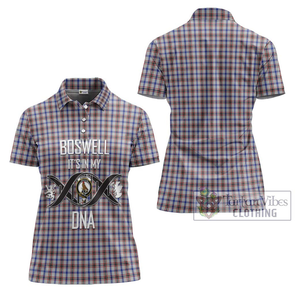 Boswell Tartan Women's Polo Shirt with Family Crest DNA In Me Style - Tartanvibesclothing Shop