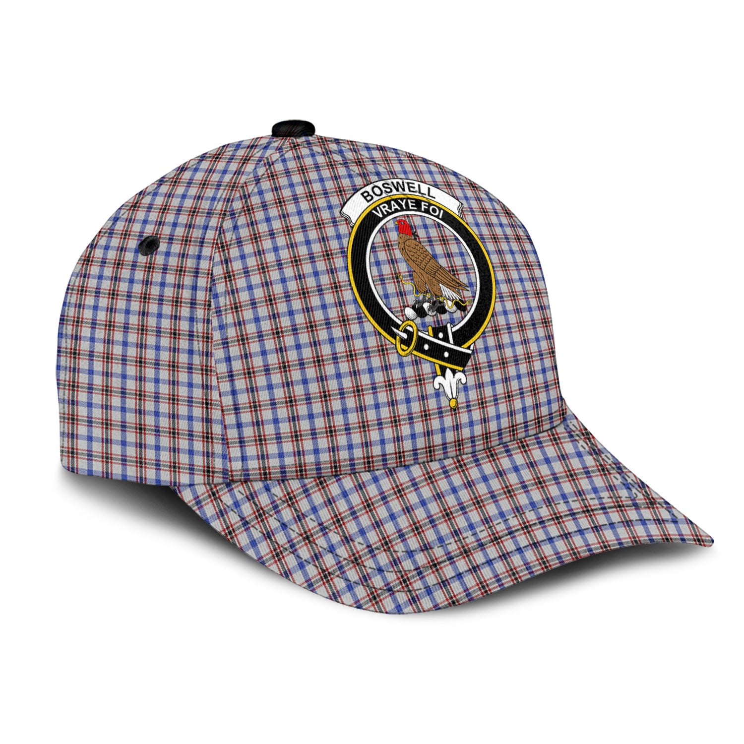 Boswell Tartan Classic Cap with Family Crest - Tartan Vibes Clothing