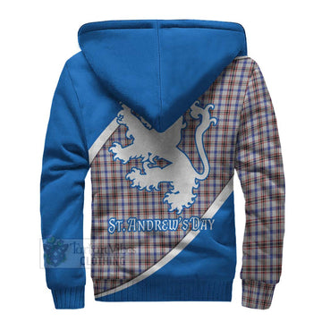 Boswell Family Crest Tartan Sherpa Hoodie Celebrate Saint Andrew's Day in Style