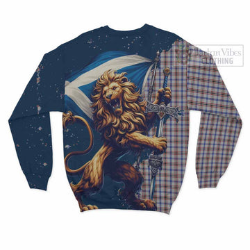 Boswell Tartan Family Crest Sweatshirt with Scottish Majestic Lion