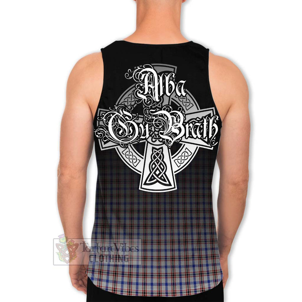 Tartan Vibes Clothing Boswell Tartan Men's Tank Top Featuring Alba Gu Brath Family Crest Celtic Inspired