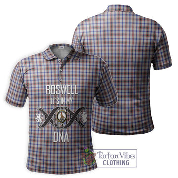 Boswell Tartan Polo Shirt with Family Crest DNA In Me Style