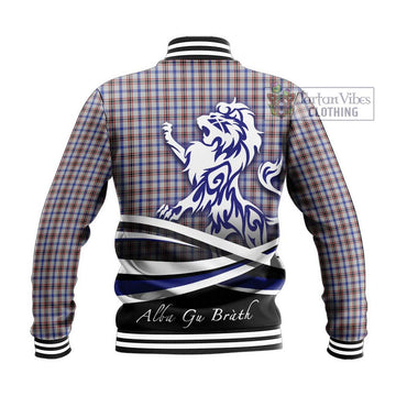 Boswell Tartan Baseball Jacket with Alba Gu Brath Regal Lion Emblem