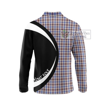 Boswell Tartan Long Sleeve Polo Shirt with Family Crest Circle Style