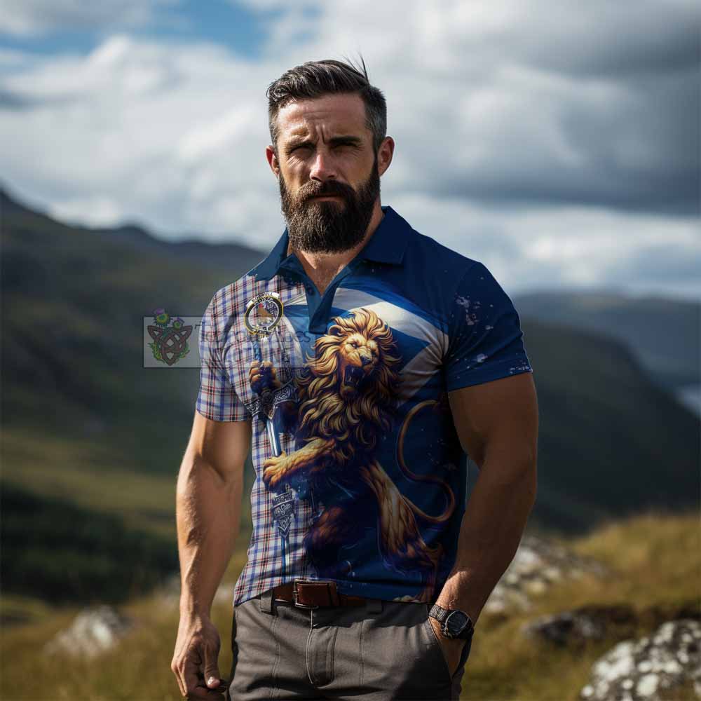 Tartan Vibes Clothing Boswell Tartan Family Crest Men's Polo Shirt with Scottish Majestic Lion