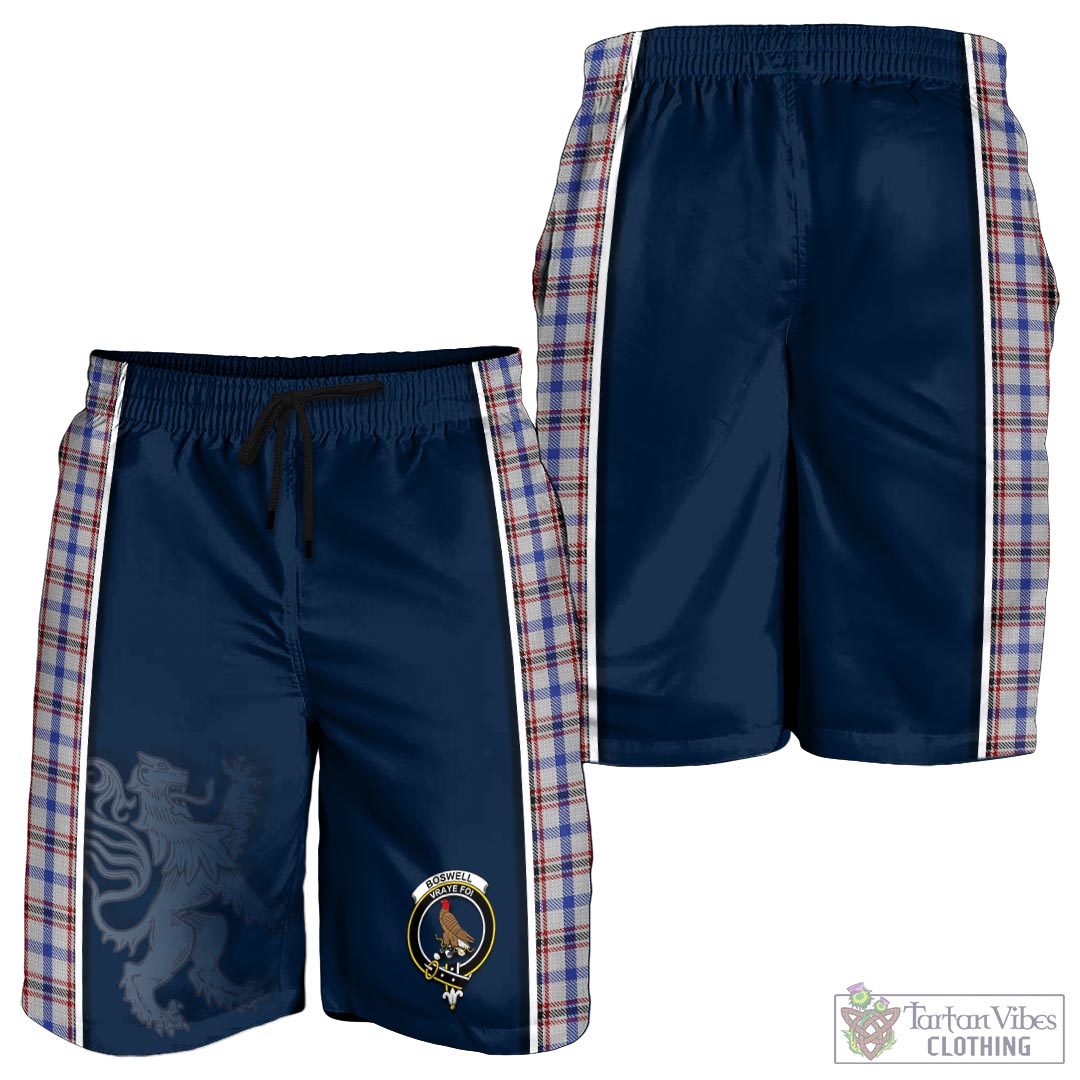 Tartan Vibes Clothing Boswell Tartan Men's Shorts with Family Crest and Lion Rampant Vibes Sport Style