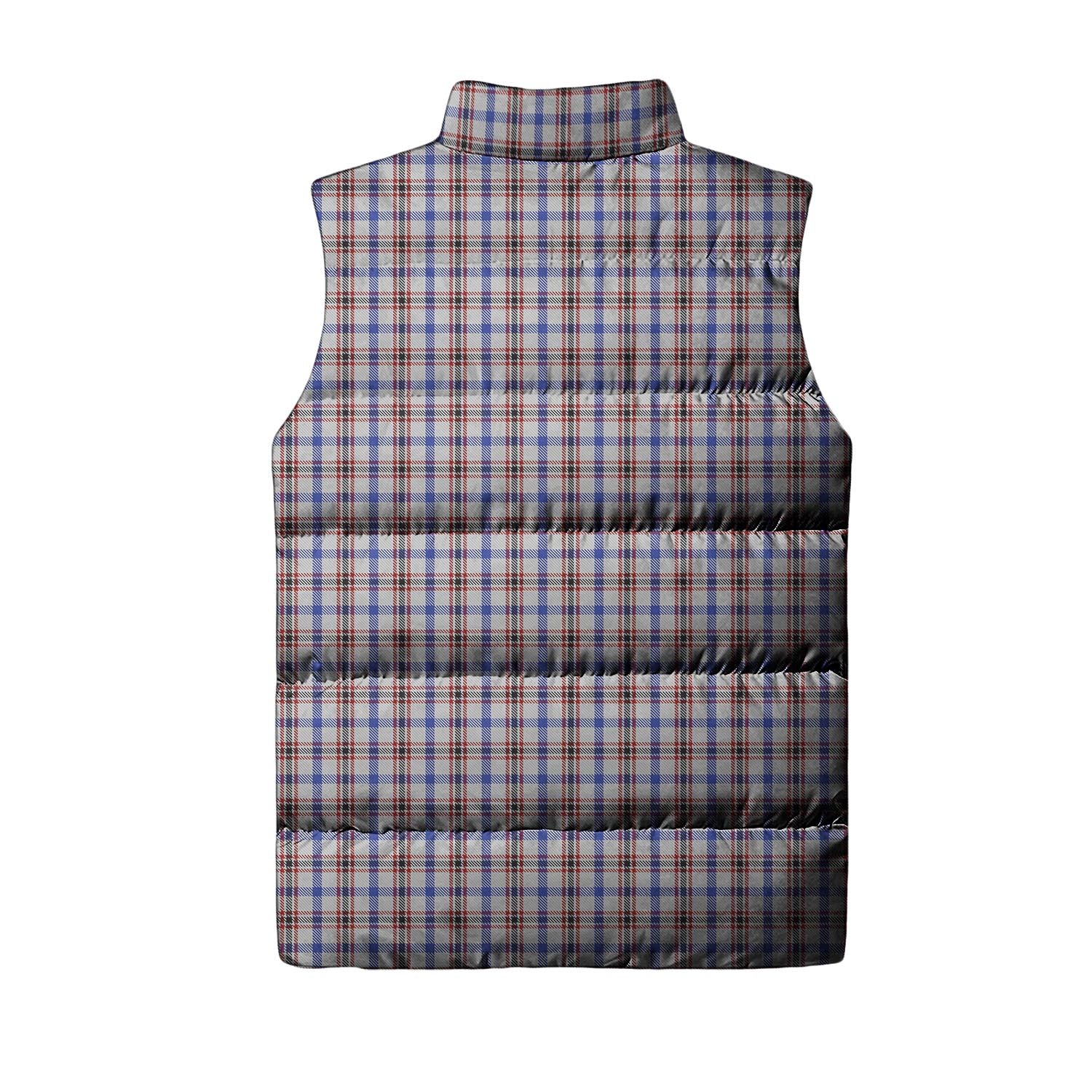 Boswell Tartan Sleeveless Puffer Jacket with Family Crest - Tartanvibesclothing