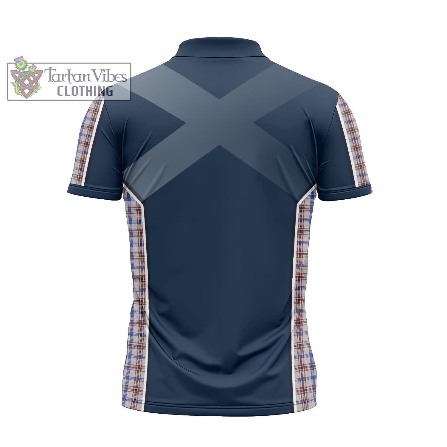 Tartan Vibes Clothing Boswell Tartan Zipper Polo Shirt with Family Crest and Scottish Thistle Vibes Sport Style