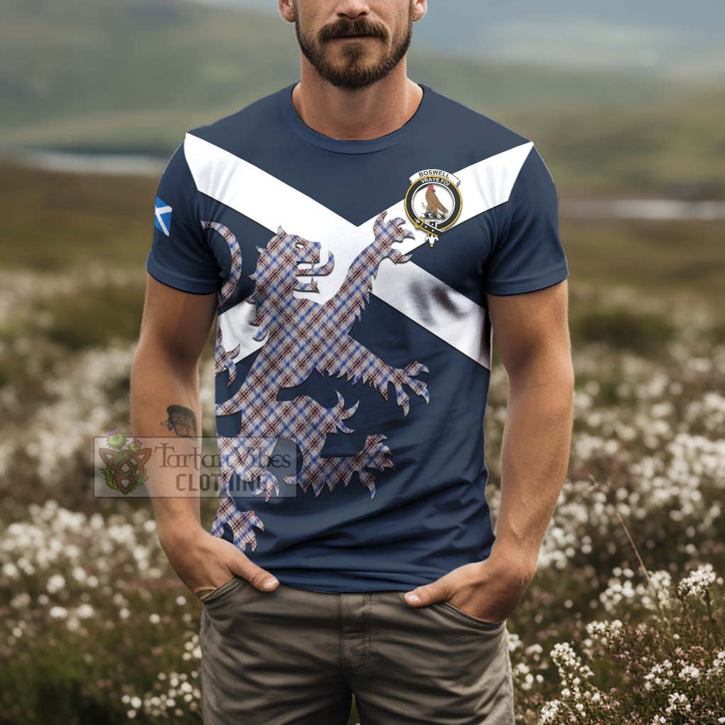 Tartan Vibes Clothing Boswell Tartan Lion Rampant T-Shirt – Proudly Display Your Heritage with Alba Gu Brath and Clan Name