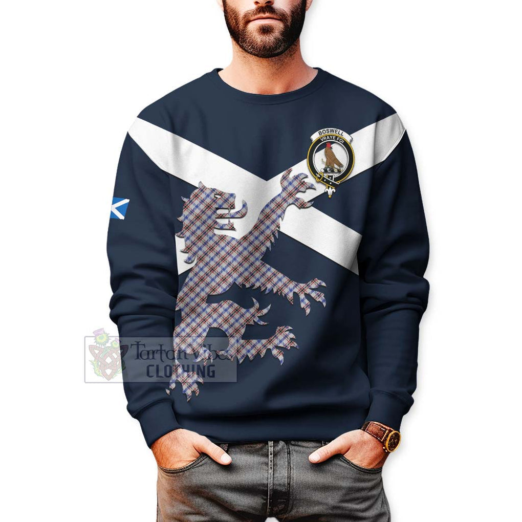 Tartan Vibes Clothing Boswell Tartan Lion Rampant Sweatshirt – Proudly Display Your Heritage with Alba Gu Brath and Clan Name