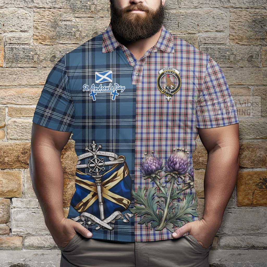 Tartan Vibes Clothing Boswell Tartan Polo Shirt Happy St. Andrew's Day Half Tartan Style