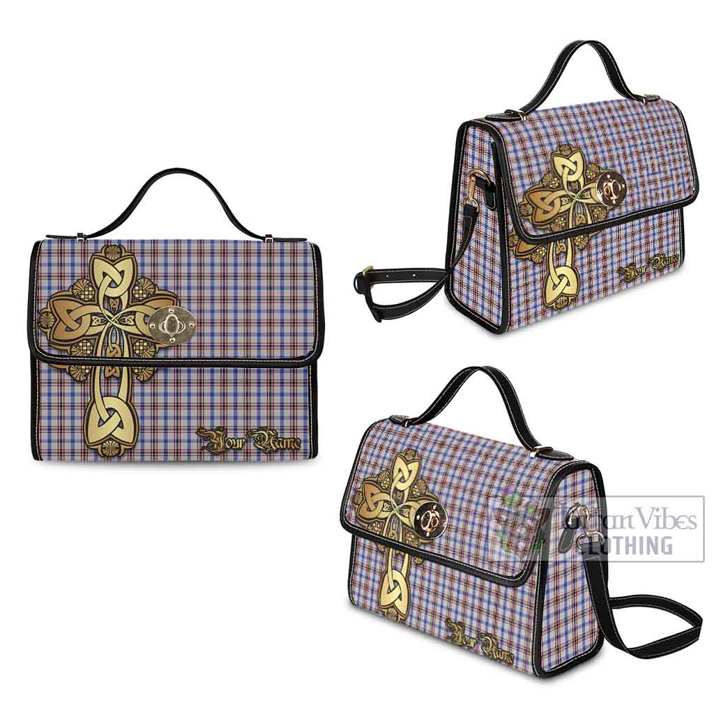 Tartan Vibes Clothing Boswell Tartan Waterproof Canvas Bag Golden Thistle Celtic Cross Style