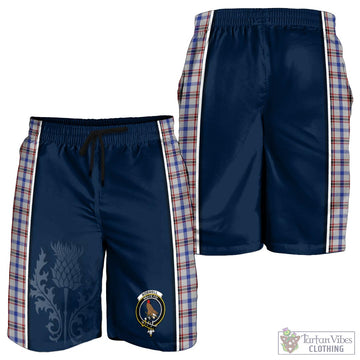 Boswell Tartan Men's Shorts with Family Crest and Scottish Thistle Vibes Sport Style