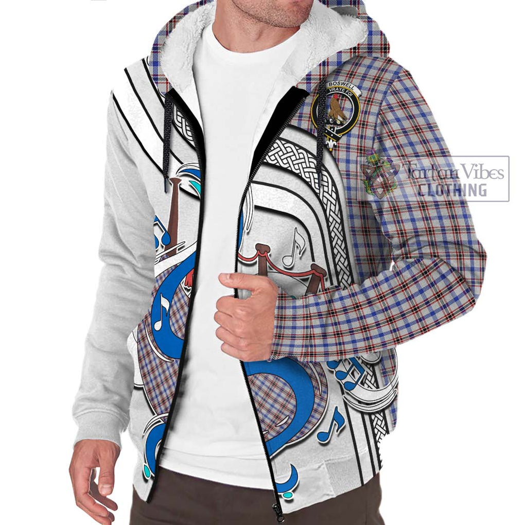 Boswell Tartan Sherpa Hoodie with Epic Bagpipe Style Unisex - Tartanvibesclothing Shop