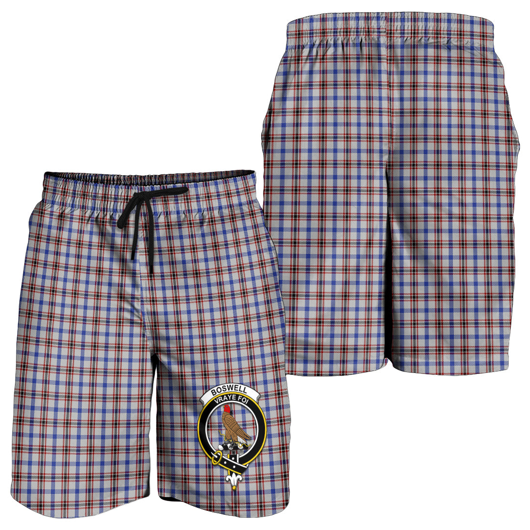 Boswell Tartan Mens Shorts with Family Crest - Tartanvibesclothing