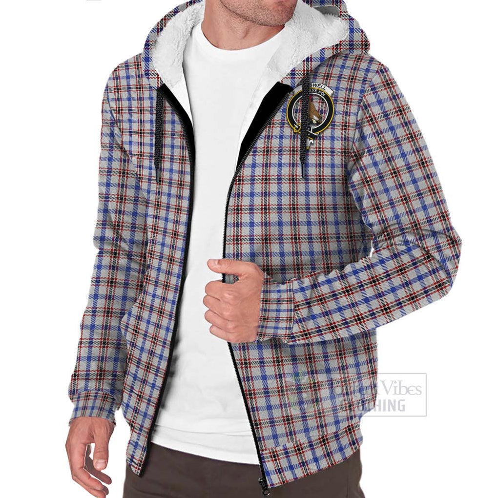 Tartan Vibes Clothing Boswell Tartan Sherpa Hoodie with Family Crest Celtic Skull Style